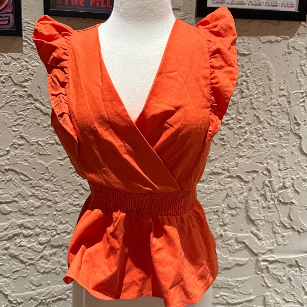Monteau Vibrant Orange Blouse